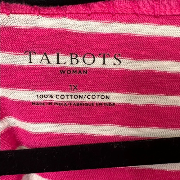 TALBOTS Pink & White Striped Women's Top 1X - Picture 2 of 5